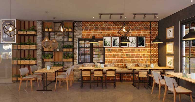 Bản vẽ 3D nội thất mẫu thiết kế quán quán cafe