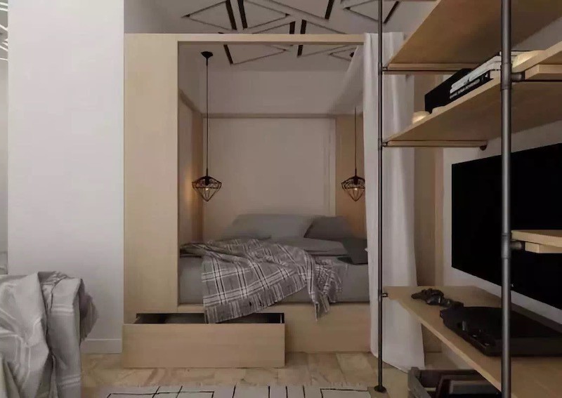 Không gian phòng ngủ cực nhỏ gọn và ấm cúng 
