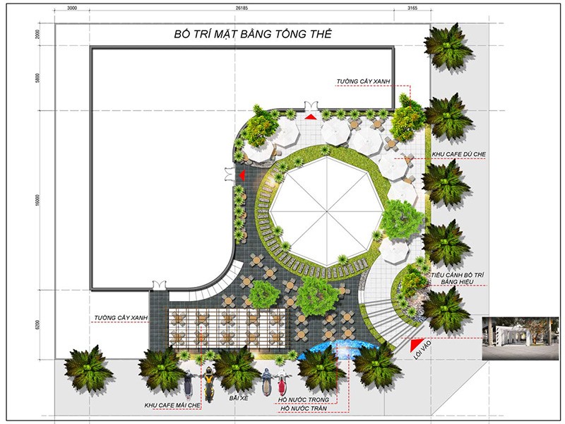 Thiết kế sân vườn trong dự án thiết kế biệt thự 