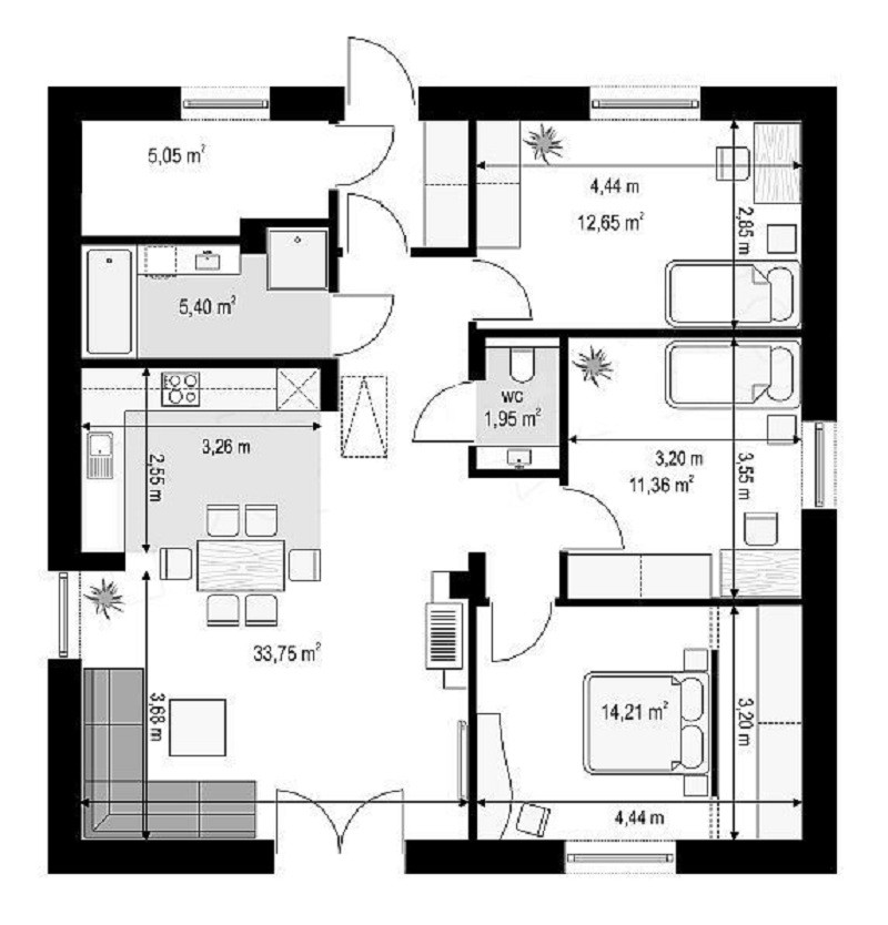Xin Bản Vẽ Nhà Cấp 4 3 Phòng Ngủ Đẹp - Hiện Đại- Giá Rẻ