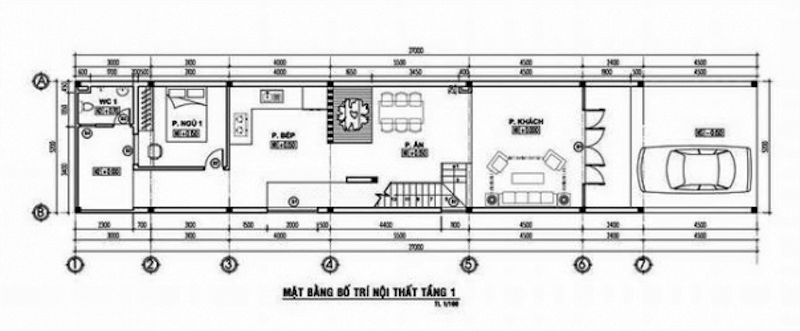 Bản vẽ thiết kế nhà ống 2 tầng 4 phòng ngủ hiện đại 